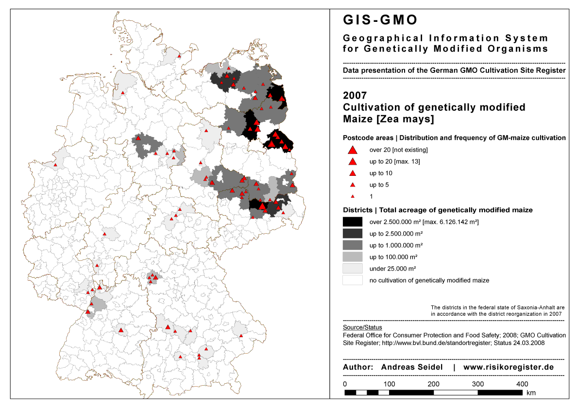 Anbau von Gentechnikmais 2007