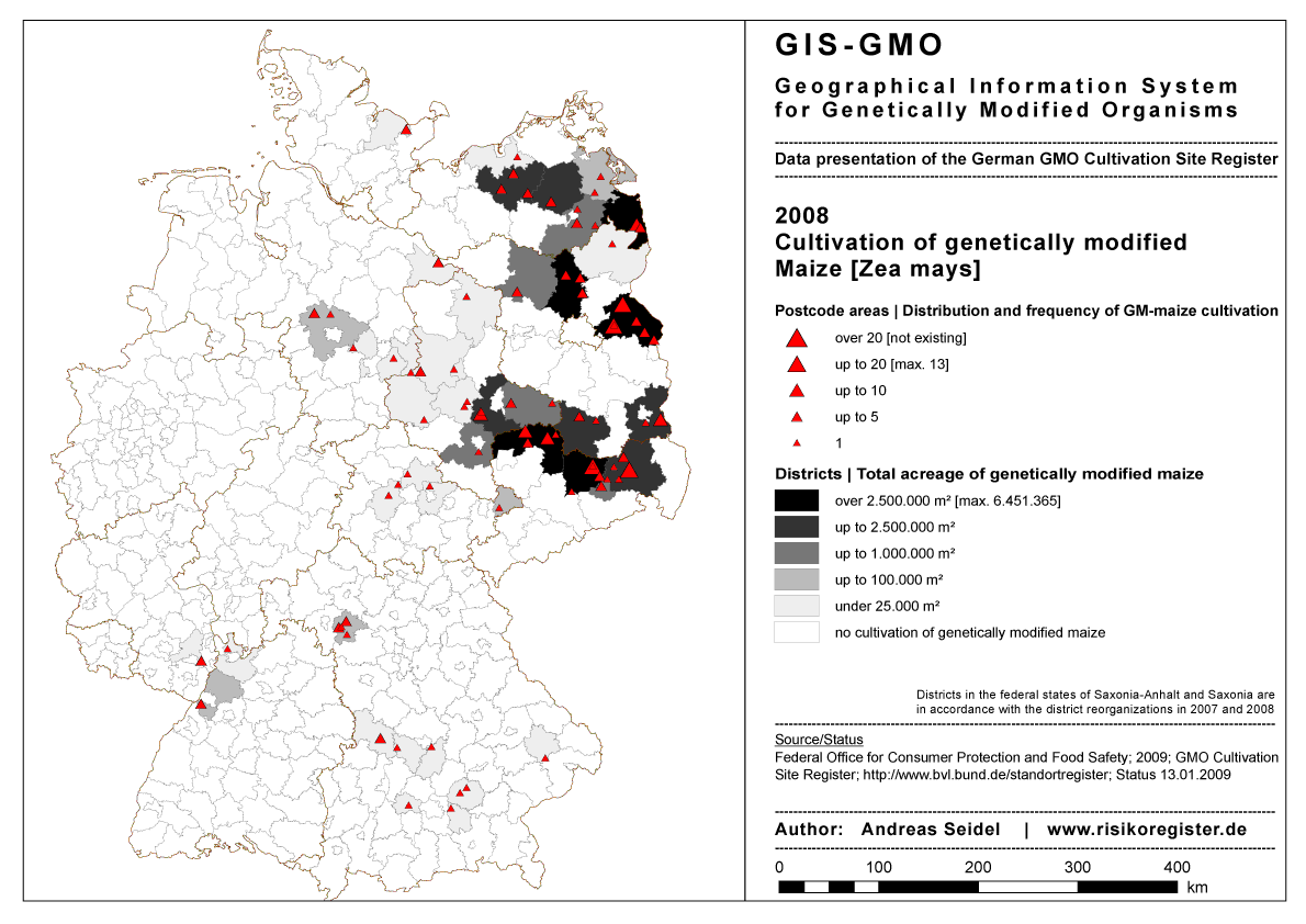 Anbau von Gentechnikmais 2008