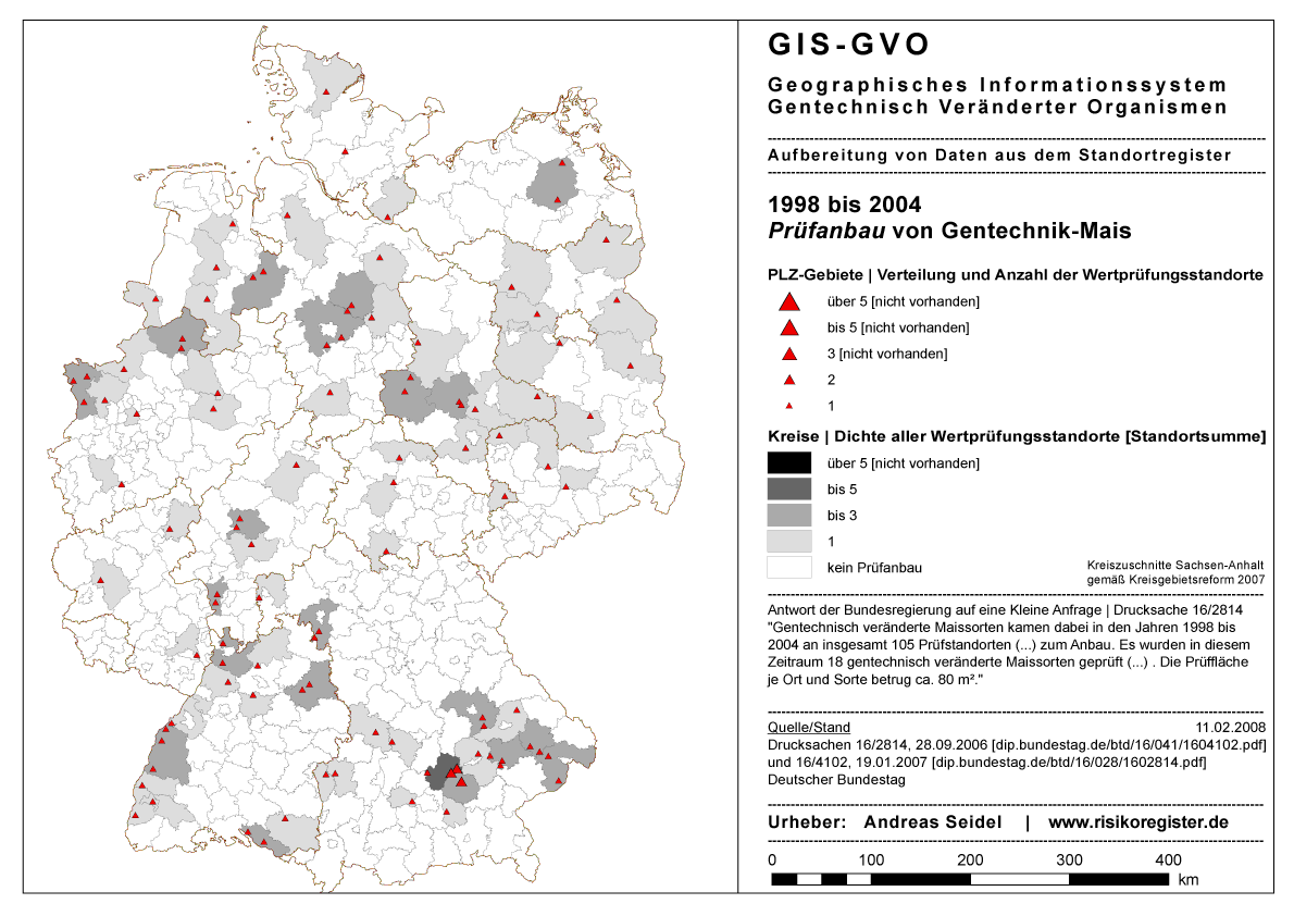 Prfanbau Gentechnik-Mais 1998-2004